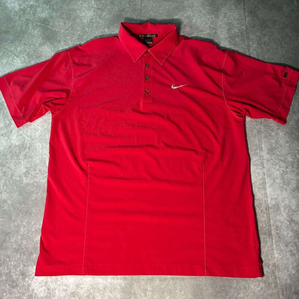 Nike Tiger Woods Collection Mens Hot Pink  Fit Dry Golf Polo Shirt Size Large L